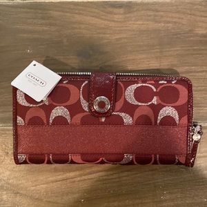Red coach wallet